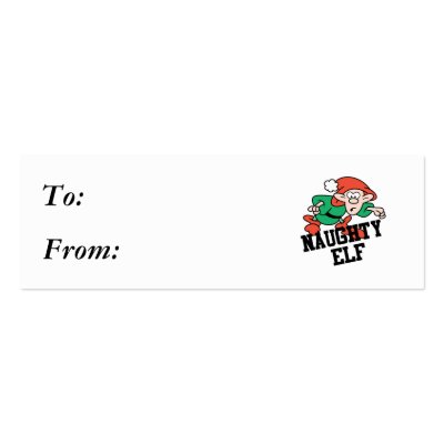 Naughty Christmas Elf Business Card Template by doonidesigns