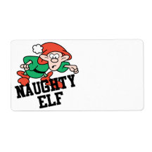 Naughty Christmas Elf Personalized Shipping Label
