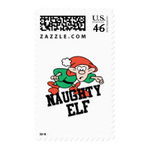 Naughty Christmas Elf Postage Stamps