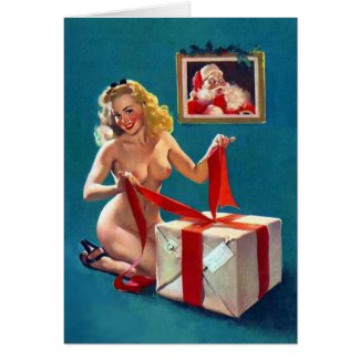 Naughty Christmas Pin-Up Greeting Card