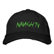 Naughty Distressed Baseball Cap embroidered hats by audrart Naughty Distressed Baseball Cap embroidered hats