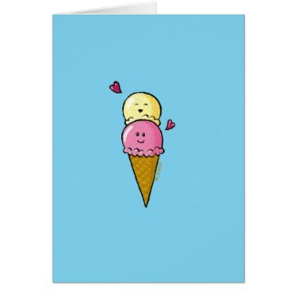 Naughty double-scoop ice cream cone card