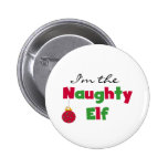 Naughty Elf Pinback Buttons