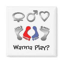 Naughty Feet square magnet (all colors)