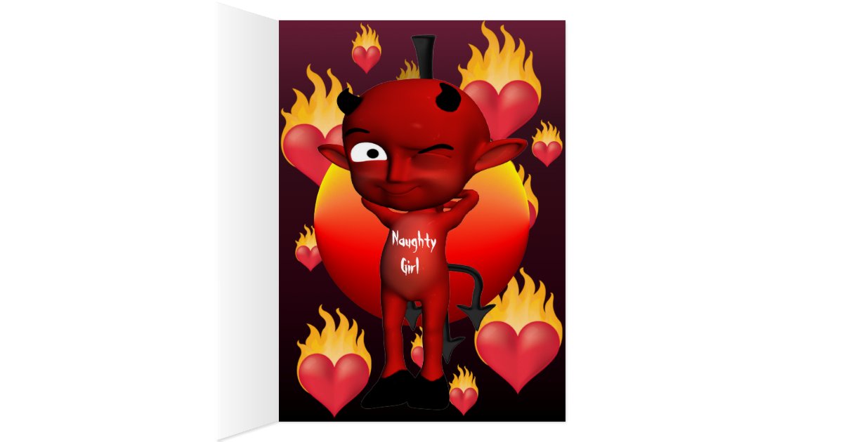 Naughty Girl Happy Valentine's Day Greetings Card | Zazzle
