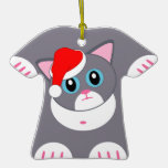 Naughty Grey Kitten Christmas Tree Ornament