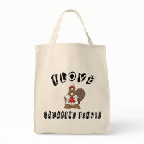 Naughty I Love Canadian Beaver Canvas Bag