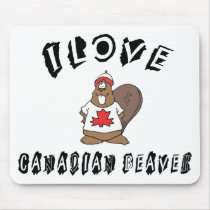 Naughty I Love Canadian Beaver Mousepads