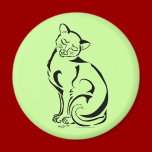 Naughty Kitty (No Text) Round Magnet
