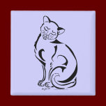 Naughty Kitty (No Text) Square Magnet magnets