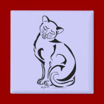 Naughty Kitty (No Text) Square Magnet