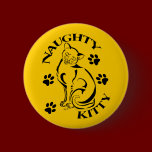Naughty Kitty Round Button buttons
