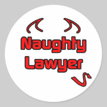 Naughty Lawyer Round Sticker