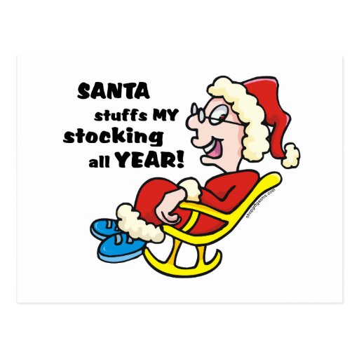 Naughty Mrs Claus Christmas Postcard Zazzle