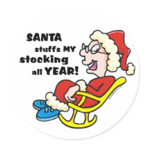 Naughty Mrs. Claus Christmas Stickers