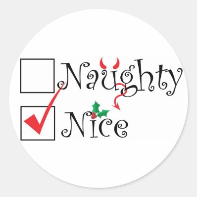 Naughty Nice Round Stickers