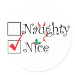 Naughty Nice Round Stickers
