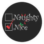 Naughty Nice Round Sticker