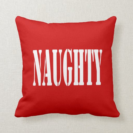 Naughty & Nice Throw Pillow Zazzle
