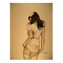 Naughty Nurse Post Card
