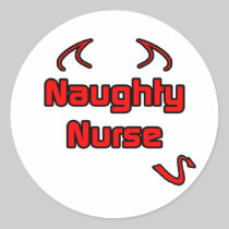 Naughty Nurse Round Sticker