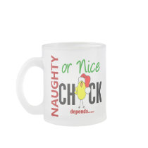 Naughty or Nice Chick (Santa Hat) mugs by chicktees Naughty or Nice Chick (Santa Hat) mugs