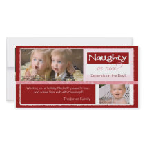 Naughty or Nice ~ Christmas Card photo cards by Designdivaad Naughty or Nice ~ Christmas Card photo cards