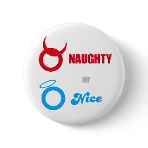 Naughty Or Nice - Emo Alternative Grunge Rock Punk Button
