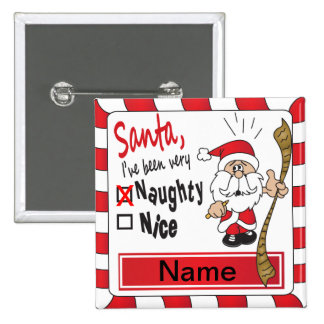 Naughty or Nice Funny Christmas Button