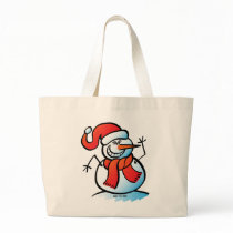 Naughty Snowman Tote Bags
