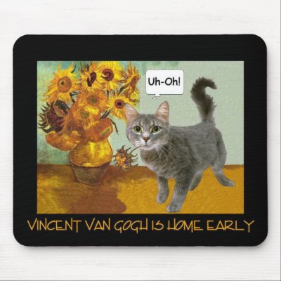 Naughty Van Gogh Cat 3 Mousepad