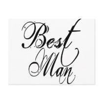 Naughy Grunge Script - Best Man Black Post Cards