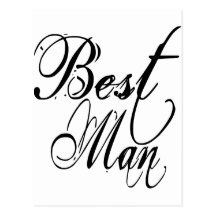 Naughy Grunge Script - Best Man Black Postcard