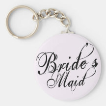Naughy Grunge Script - Bride's Maid Black Keychain
