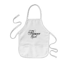 Naughy Grunge Script - Flower Girl Black Apron