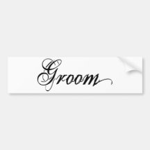 Naughy Grunge Script - Groom Black Bumper Sticker