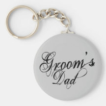 Naughy Grunge Script - Groom's Dad Black Keychain