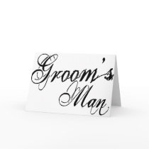 Naughy Grunge Script - Groom's Man Black Greeting Cards