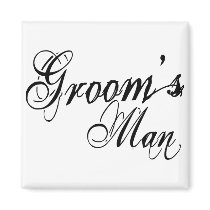 Naughy Grunge Script - Groom's Man Black Refrigerator Magnet
