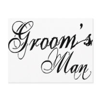 Naughy Grunge Script - Groom's Man Black Post Card