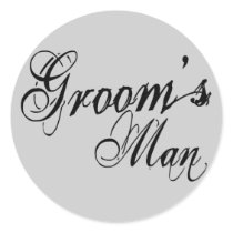 Naughy Grunge Script - Groom's Man Black Stickers