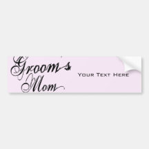 Naughy Grunge Script - Groom's Mom Black Bumper Sticker