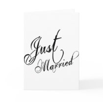 Naughy Grunge Script - Just Married Black Cards