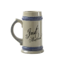 Naughy Grunge Script - Just Married Black Mug