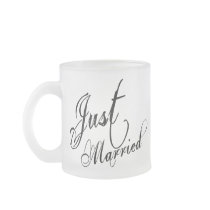 Naughy Grunge Script - Just Married Black Mug