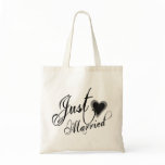 Naughy Grunge Script - Just Married Heart Black bags