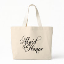 Naughy Grunge Script - Maid Of Honor Black Tote Bag