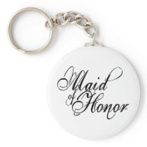 Naughy Grunge Script - Maid Of Honor Black Key Chain