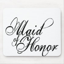 Naughy Grunge Script - Maid Of Honor Black Mousepads