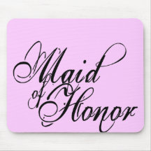 Naughy Grunge Script - Maid Of Honor Black Mouse Pad